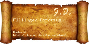 Fillinger Dorottya névjegykártya